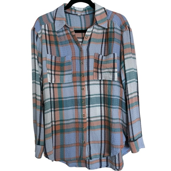 Anthropologie Pilcro The Hadley Relaxed Button Down Shirt Small - Picture 3 of 7